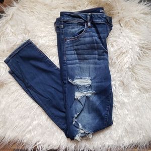 AEO Dark Wash Distressed Jeggings